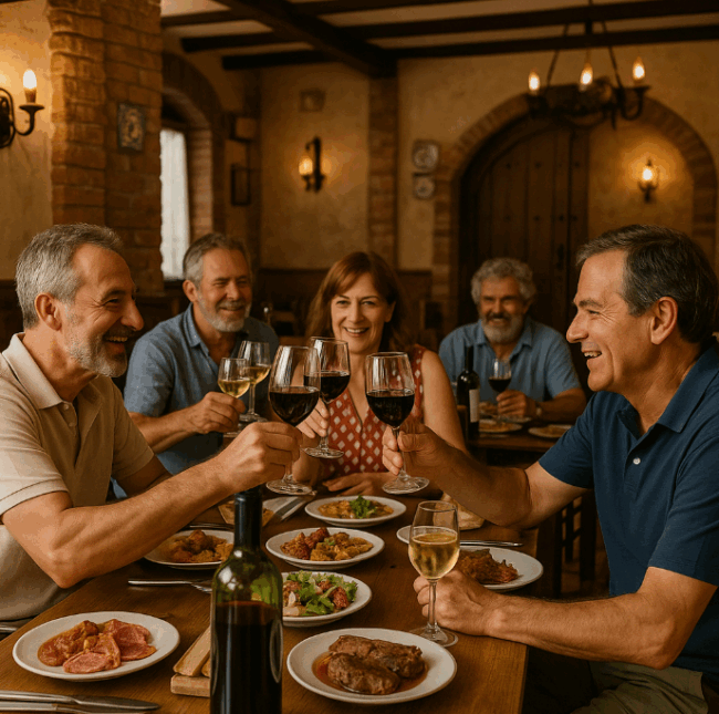 Foto comida con bodeguero Bodegas Muñoz